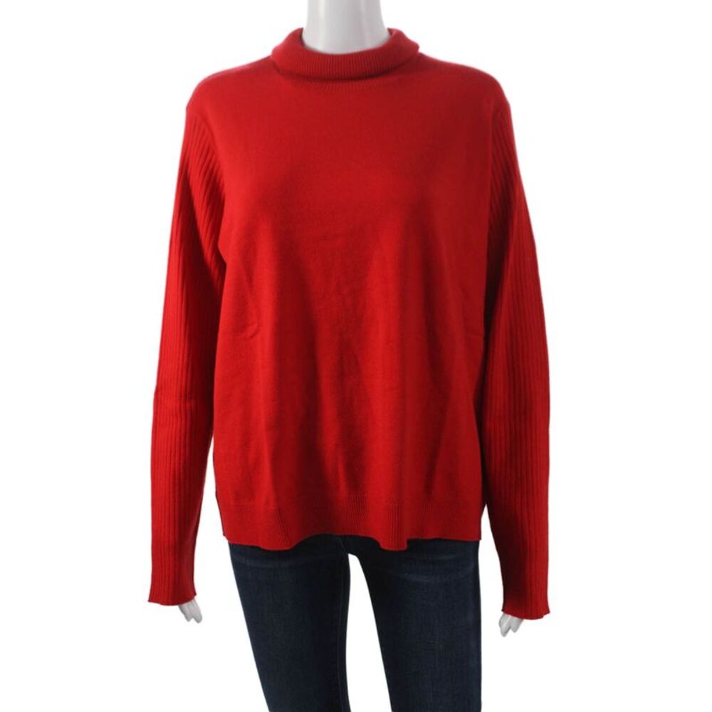 Renuar Womens Red Turtleneck Pullover Sweater Size 2XL